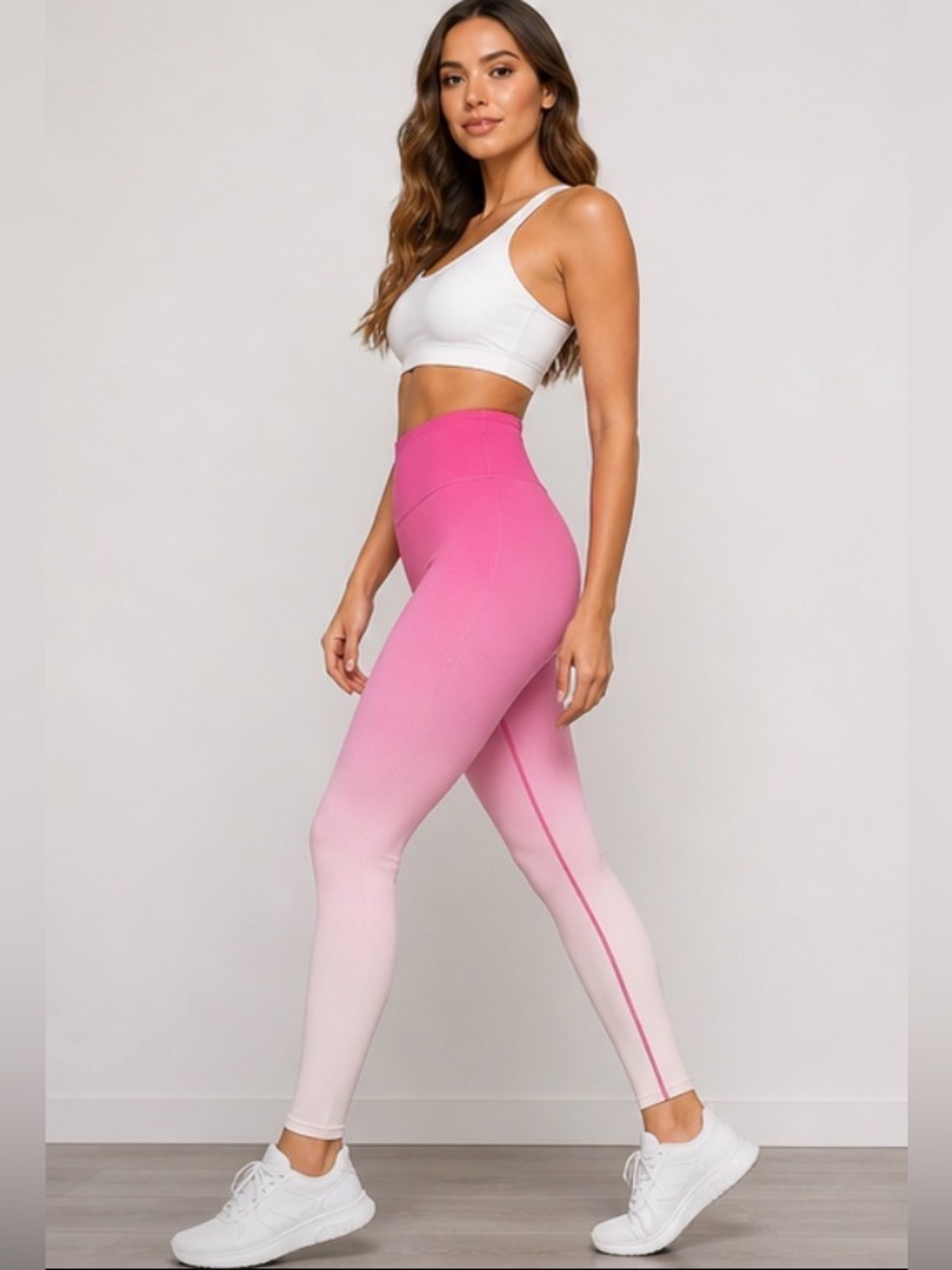 Good American Pink Ombré Leggings High Waisted Sculpting Fit NWT Size 1 - Picture 2 of 8